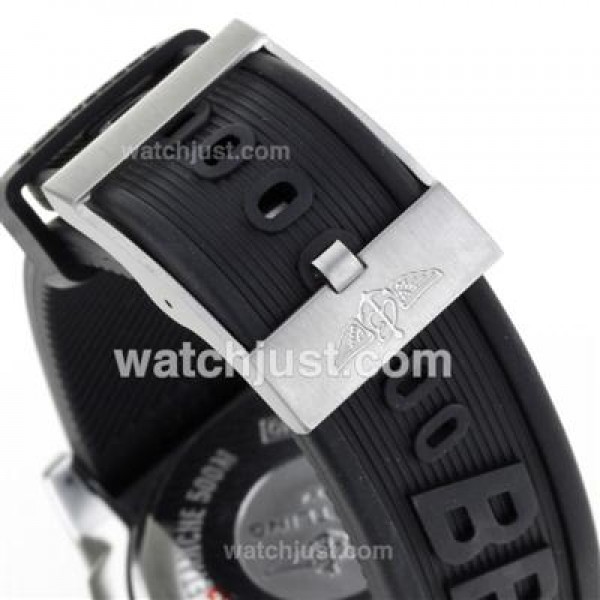 Breitling Chronomat B01 Swiss Valjoux 7750 Movement Roman Markers with Bugundy Red Dial-Rubber Strap