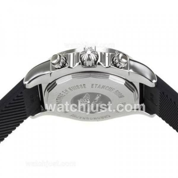 Breitling Chronomat B01 Swiss Valjoux 7750 Movement Roman Markers with Bugundy Red Dial-Rubber Strap