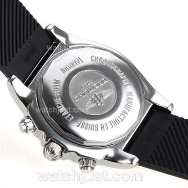 Breitling Chronomat B01 Swiss Valjoux 7750 Movement Roman Markers with Bugundy Red Dial-Rubber Strap