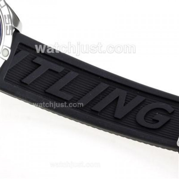 Breitling Chronomat B01 Swiss Valjoux 7750 Movement Roman Markers with Bugundy Red Dial-Rubber Strap