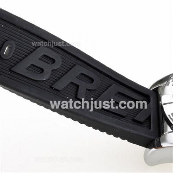 Breitling Chronomat B01 Swiss Valjoux 7750 Movement Roman Markers with Bugundy Red Dial-Rubber Strap
