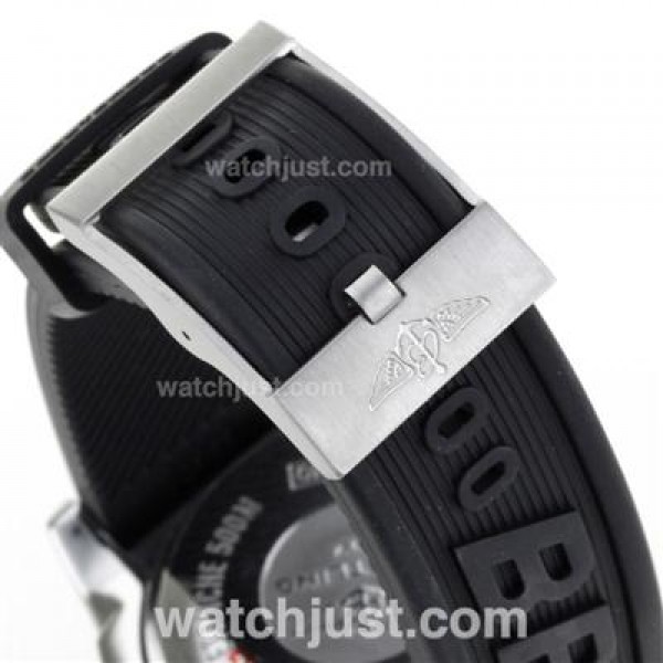 Breitling Chronomat B01 Swiss Valjoux 7750 Movement Roman Markers with White Dial-Rubber Strap