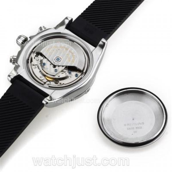Breitling Chronomat B01 Swiss Valjoux 7750 Movement Roman Markers with White Dial-Rubber Strap