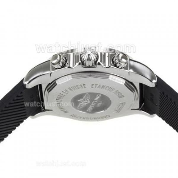 Breitling Chronomat B01 Swiss Valjoux 7750 Movement Roman Markers with White Dial-Rubber Strap