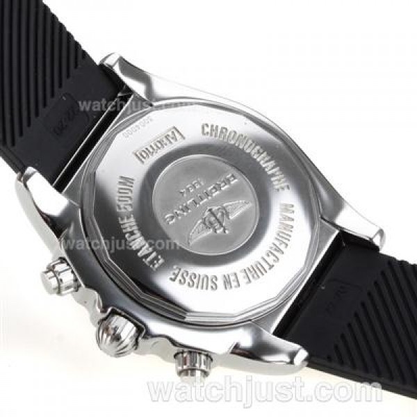 Breitling Chronomat B01 Swiss Valjoux 7750 Movement Roman Markers with White Dial-Rubber Strap