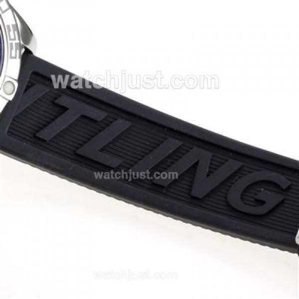 Breitling Chronomat B01 Swiss Valjoux 7750 Movement Roman Markers with White Dial-Rubber Strap