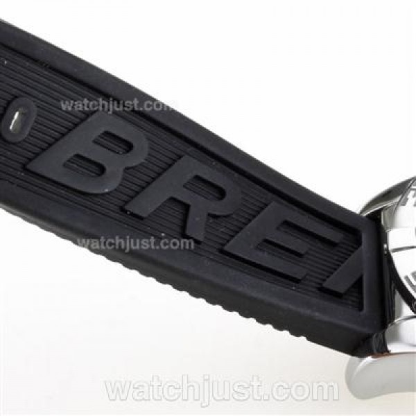 Breitling Chronomat B01 Swiss Valjoux 7750 Movement Roman Markers with White Dial-Rubber Strap