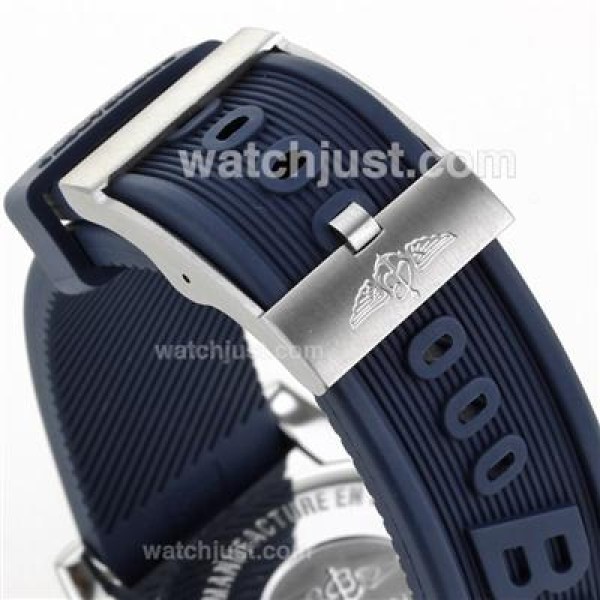 Breitling Chronomat B01 Swiss Valjoux 7750 Movement Stick Markers with Blue Dial-Rubber Strap