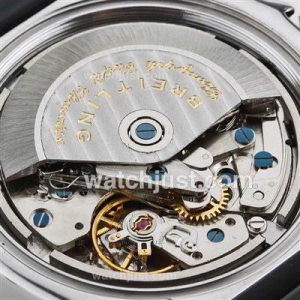 Breitling Chronomat B01 Swiss Valjoux 7750 Movement Stick Markers with Graphite Dial-Leather Strap