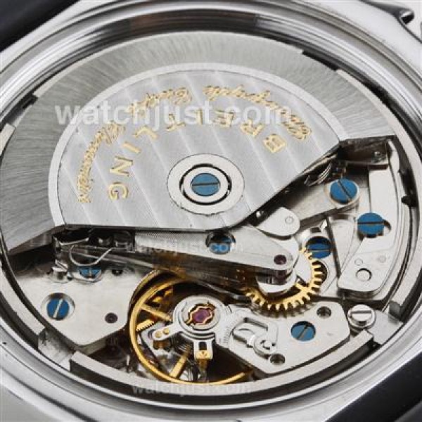Breitling Chronomat B01 Swiss Valjoux 7750 Movement Stick Markers with Blue Dial-Leather Strap