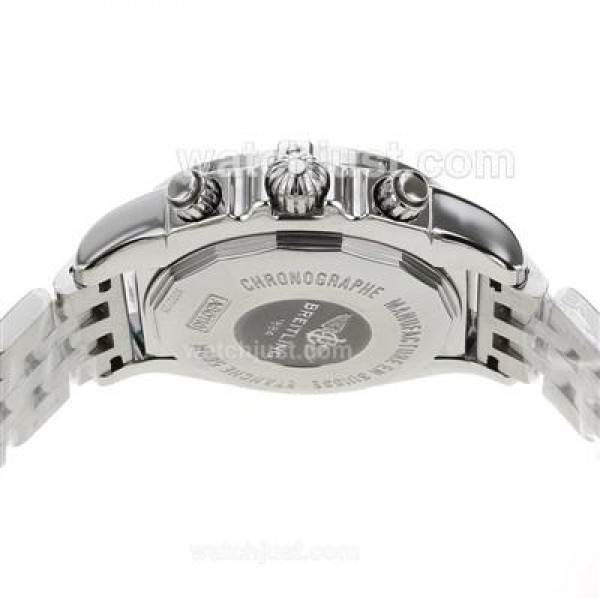 Breitling Chronomat B01 Swiss Valjoux 7750 Movement Stick Markers with White Dial S/S