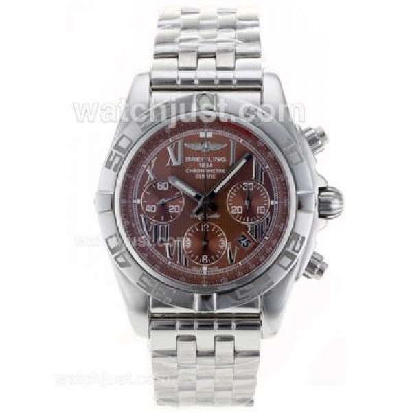 Breitling Chronomat B01 Swiss Valjoux 7750 Movement Roman Markers with Brown Dial S/S