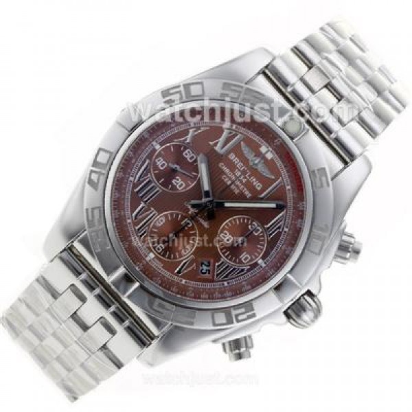 Breitling Chronomat B01 Swiss Valjoux 7750 Movement Roman Markers with Brown Dial S/S
