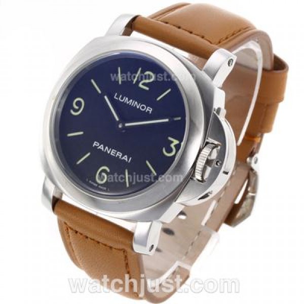 Panerai Luminor Unitas 6497 Movement with Black Dial-Leather Strap