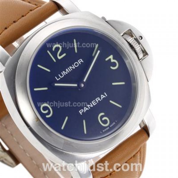 Panerai Luminor Unitas 6497 Movement with Black Dial-Leather Strap