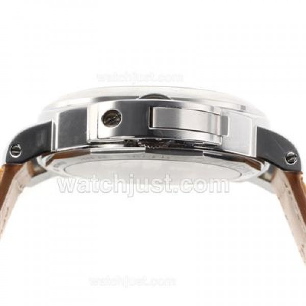 Panerai Luminor Unitas 6497 Movement with Black Dial-Leather Strap