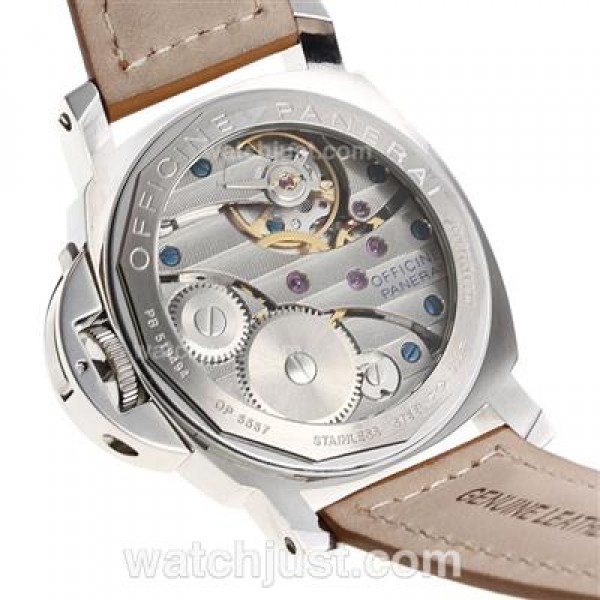 Panerai Luminor Unitas 6497 Movement with Black Dial-Leather Strap