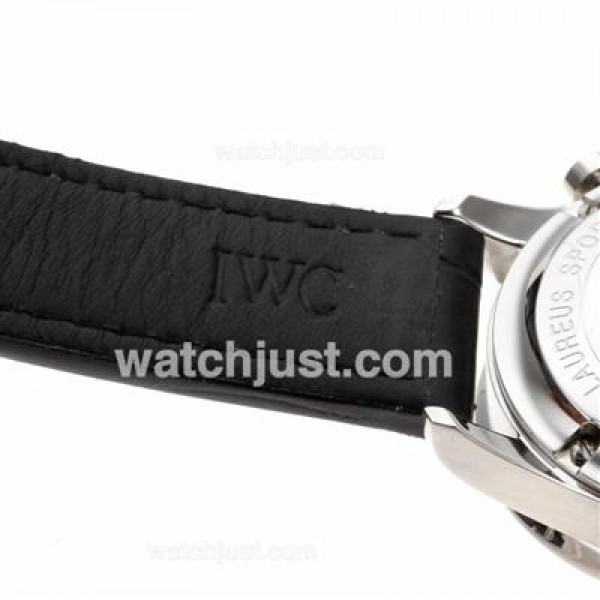 IWC Spitfire Chrono Laureus Swiss Valjoux 7750 Movement with Blue Dial-Leather Strap