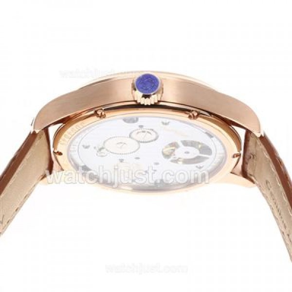 UK Perfect Replica IWC Portuguese F.A Jones Working Tourbillon Power Reserve Manual Winding Rose Gold Case with White Dial