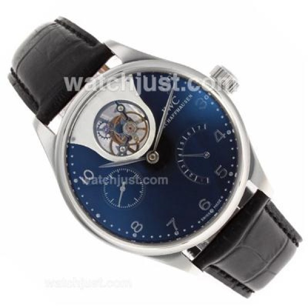 UK Top Quality Replica IWC Portuguese F.A Jones Working Tourbillon Power Reserve Manual Winding with Black Dial