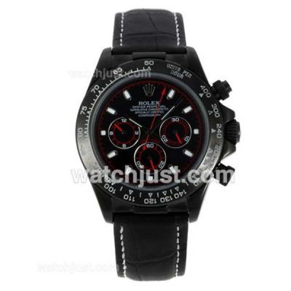 Perfect 1:1 Rolex Daytona Working Chronograph Fake Watches With Black Dials Online