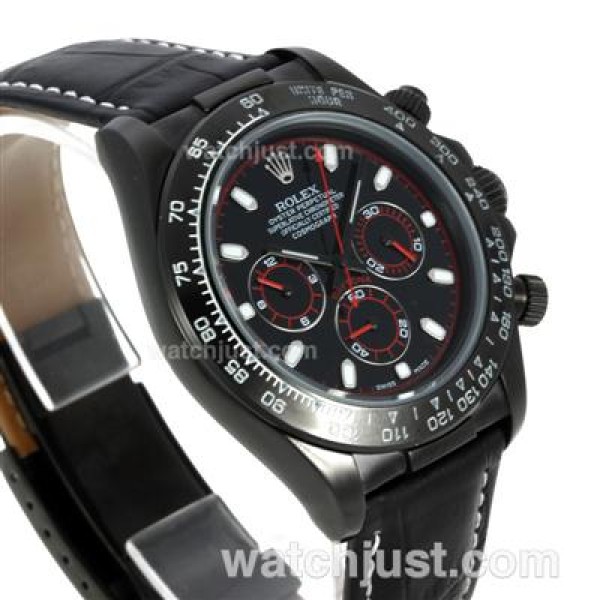 Perfect 1:1 Rolex Daytona Working Chronograph Fake Watches With Black Dials Online