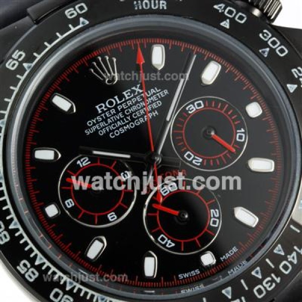 Perfect 1:1 Rolex Daytona Working Chronograph Fake Watches With Black Dials Online