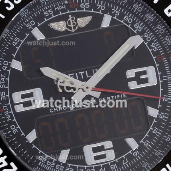 Breitling Emergency Digital Player PVD Case with Gray Dial-Rubber Strap