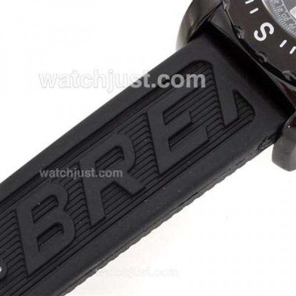 Breitling Emergency Digital Player PVD Case with Gray Dial-Rubber Strap