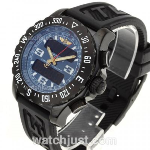 Breitling Emergency Digital Player PVD Case with Blue Dial-Rubber Strap