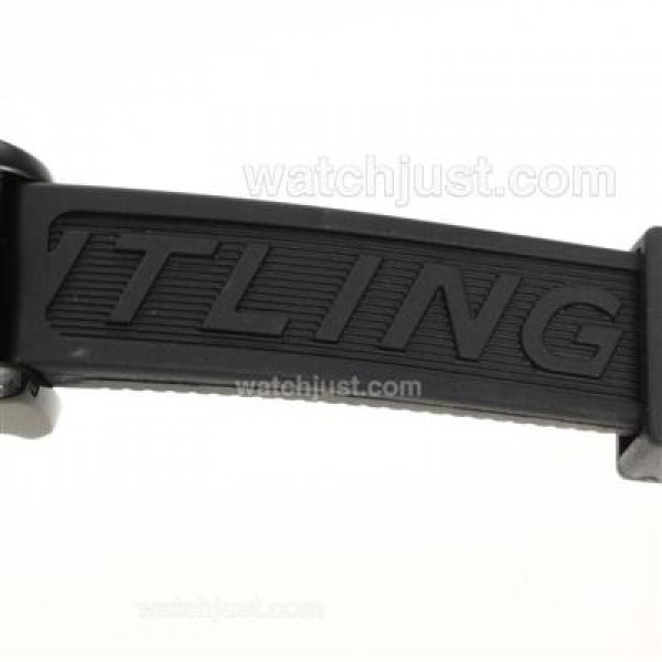 Breitling Emergency Digital Player PVD Case with Blue Dial-Rubber Strap