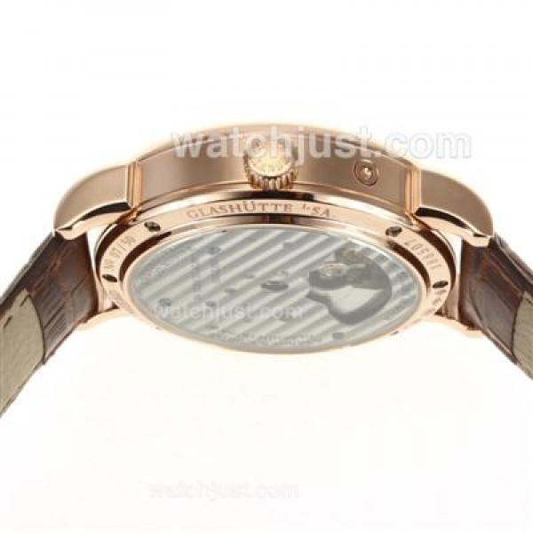 A.Lange & Sohne Lange 1 Automatic Rose Gold Case with White Dial-Leather Strap