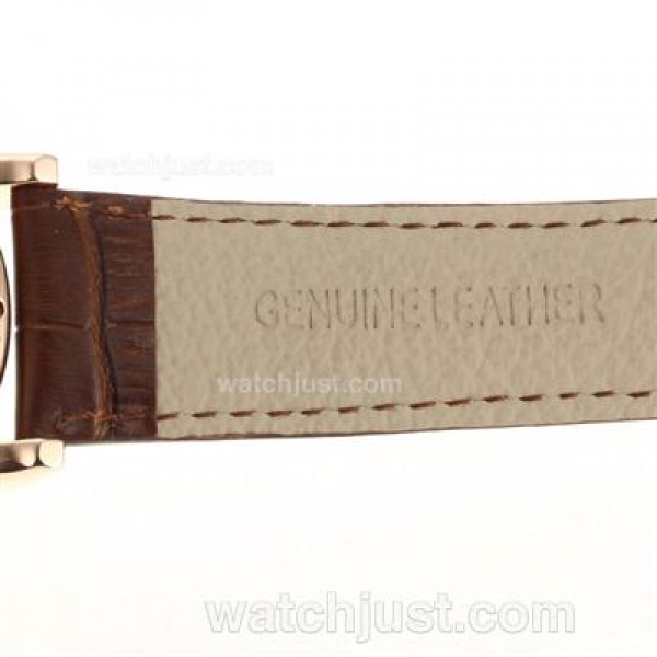A.Lange & Sohne Lange 1 Automatic Rose Gold Case with White Dial-Leather Strap