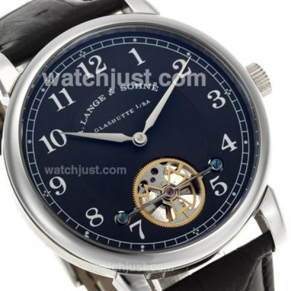 A.Lange & Sohne Classic Tourbillon Manual Winding with Black Dial-Leather Strap