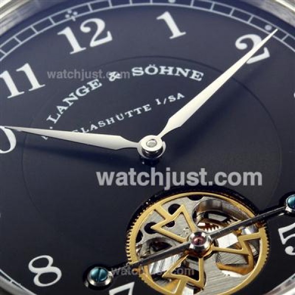A.Lange & Sohne Classic Tourbillon Manual Winding with Black Dial-Leather Strap