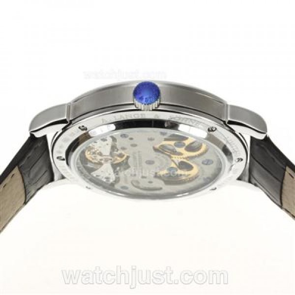 A.Lange & Sohne Classic Tourbillon Manual Winding with Black Dial-Leather Strap
