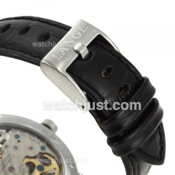 A.Lange & Sohne Classic Tourbillon Manual Winding with Black Dial-Leather Strap