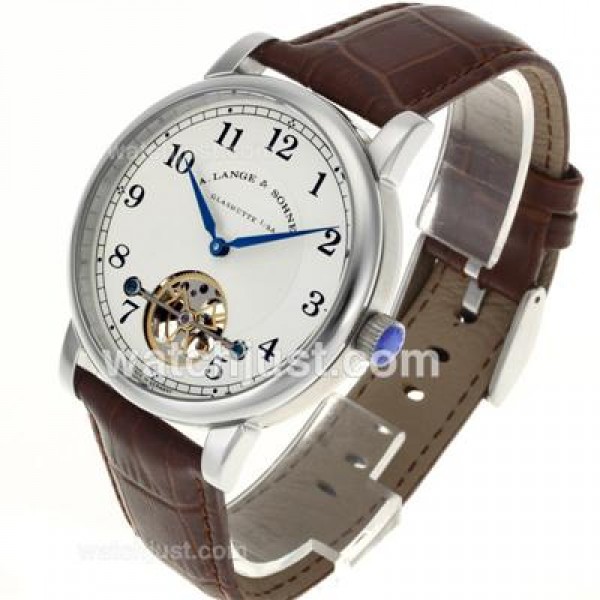 A.Lange & Sohne Classic Tourbillon Manual Winding with White Dial-Leather Strap