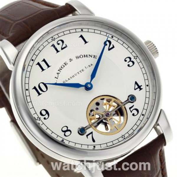 A.Lange & Sohne Classic Tourbillon Manual Winding with White Dial-Leather Strap