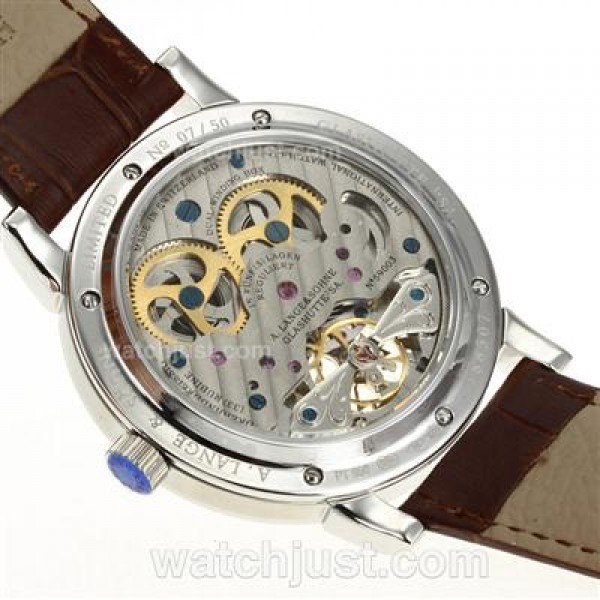 A.Lange & Sohne Classic Tourbillon Manual Winding with White Dial-Leather Strap