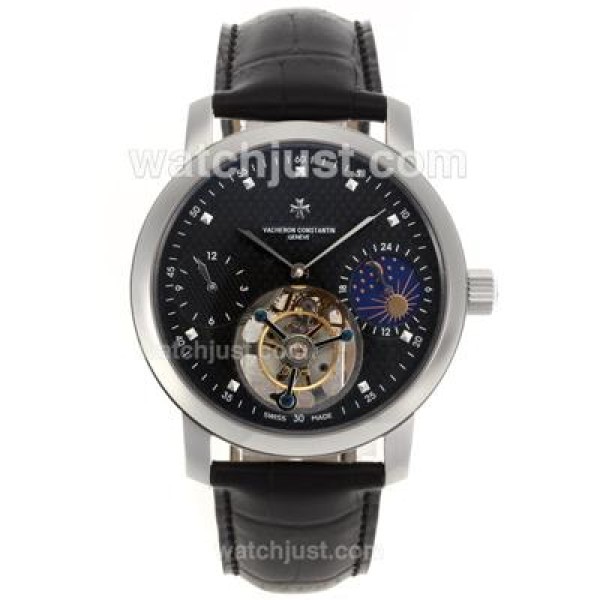 UK Perfect Replica Vacheron Constantin Watches With Black Dials For Men