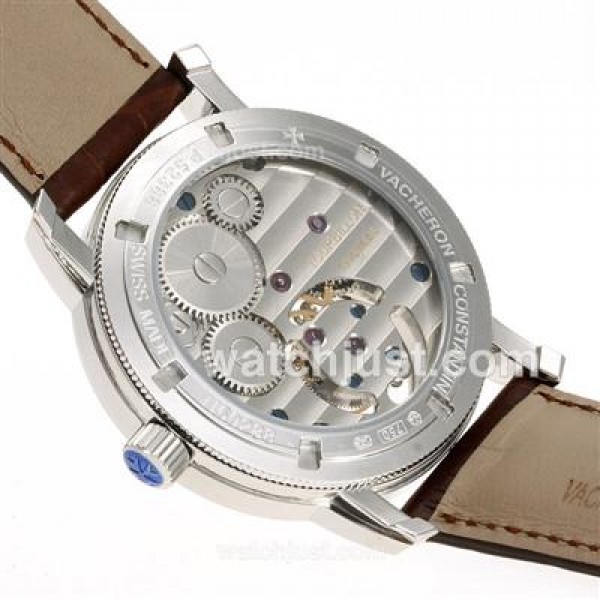 Vacheron Constantin Working Tourbillon Manual Winding with White Dial-Leather Strap
