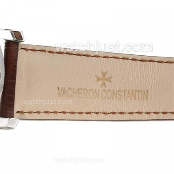 Vacheron Constantin Working Tourbillon Manual Winding with White Dial-Leather Strap
