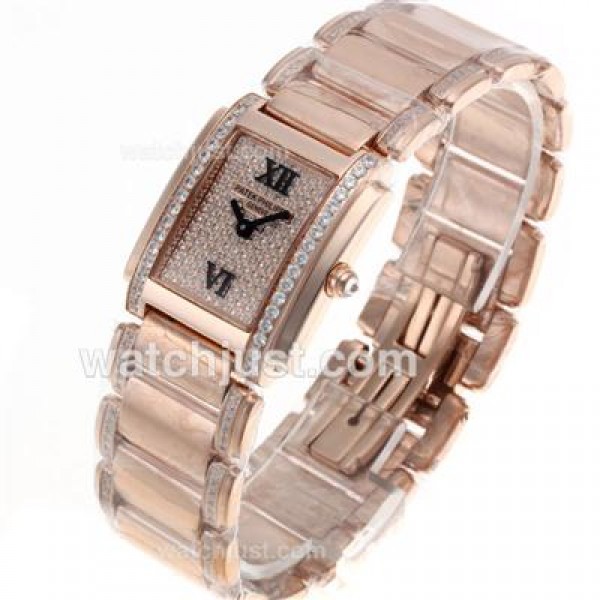 Patek Philippe Twenty-4 Full Rose Gold with Diamond Bezel and Dial-Lady Size