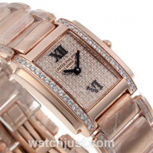 Patek Philippe Twenty-4 Full Rose Gold with Diamond Bezel and Dial-Lady Size