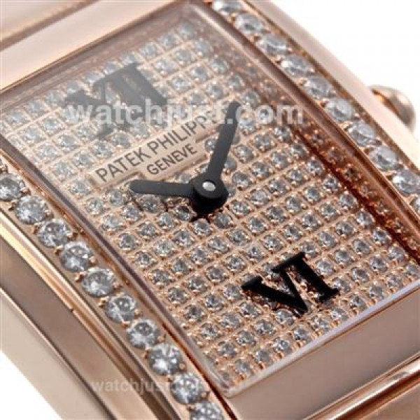 Patek Philippe Twenty-4 Full Rose Gold with Diamond Bezel and Dial-Lady Size