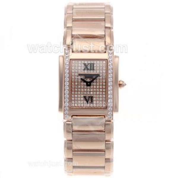 Patek Philippe Twenty-4 Full Rose Gold with Diamond Bezel and Dial-Lady Size