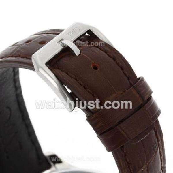 IWC Portuguese Automatic Number Markers with White Dial-Leather Strap