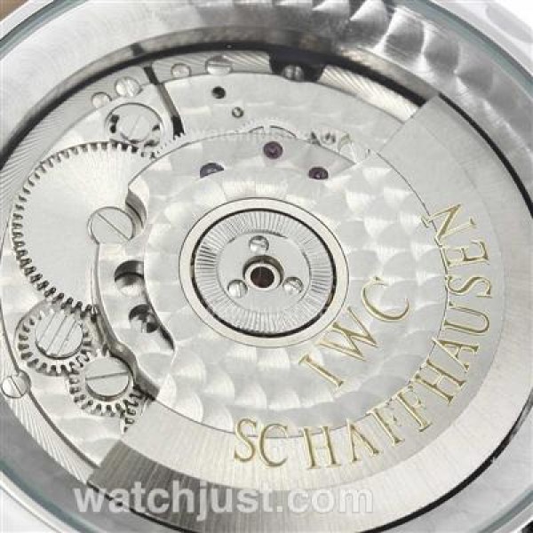 IWC Portuguese Automatic Rose Gold Case Number Markers with White Dial-Leather Strap