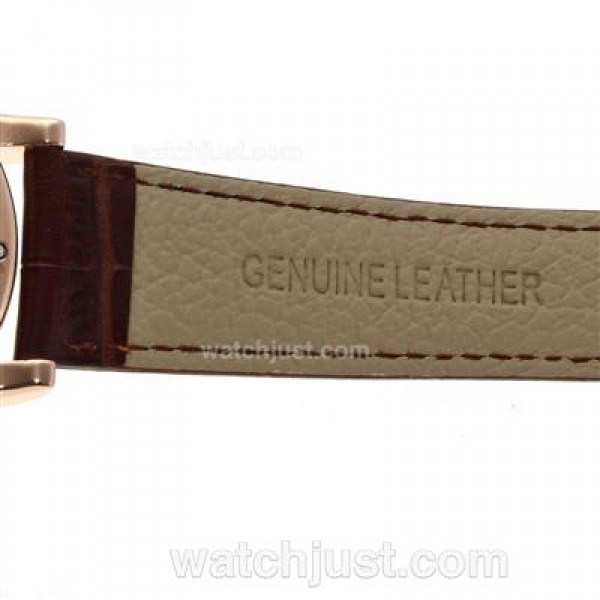 A.Lange & Sohne Classic Tourbillon Manual Winding Rose Gold Case with White Dial-Leather Strap